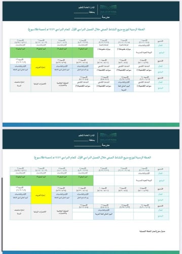 خطة النشاط الصفي ثانوي ف1- نموذج معبأ و نموذج مفرغ