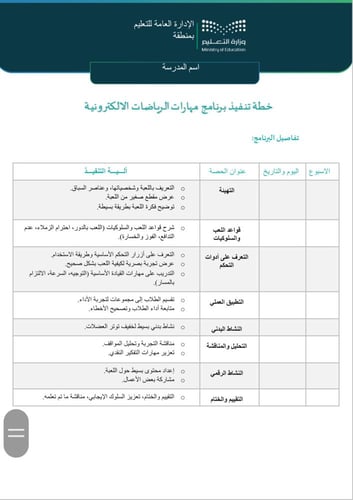 خطة وتقرير تقرير الرياضات-الالكترونية-طفولة.