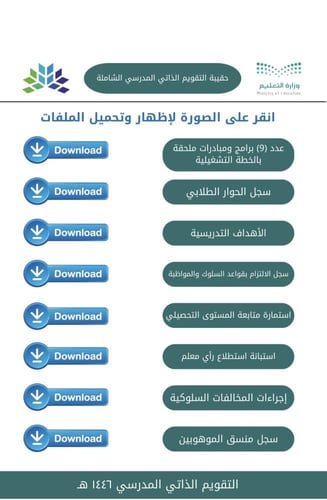 ملفات التقويم الذاتي المدرسي لجميع المجالات