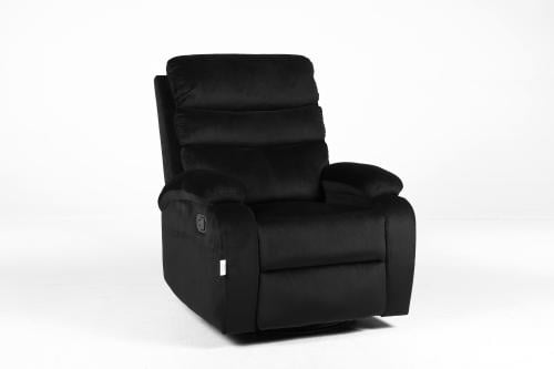 كرسي استرخاء اسود هزاز – قماش مخمل فاخر للراحة وال...