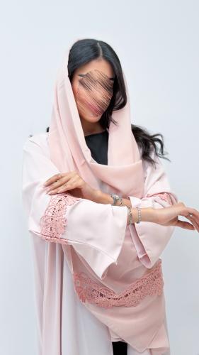 عباية سكارف روز - 100989