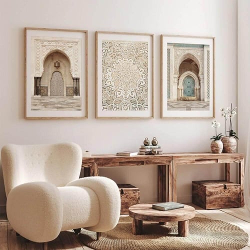 لوحة كانفس فنية تراث اسلامي ثلاثية (طباعة)