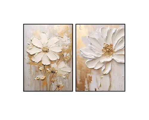 لوحات ورود ثنائية -كانفس- طباعة