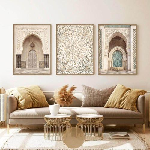 لوحة كانفس فنية تراث اسلامي ثلاثية (طباعة)