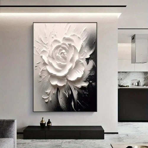 لوحة كانفس فن تجريدي (يدوي + طباعة)