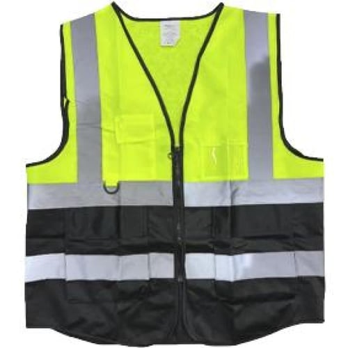 سديري سفتي بجيوب لونين بكرت فسفوري واسود