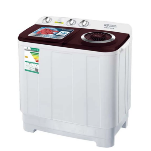 غسالة جنرال سوبريم حوضين – 7 كيلو – أبيض/أحمر