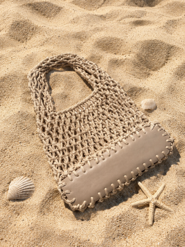 Macrame beach tote bag