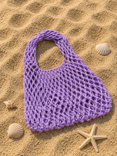 Macrame beach tote bag