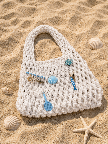 Macrame beach tote bag