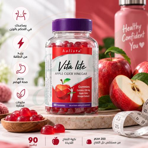 فيتا لايت جاميز خل التفاح 90 حبة – Holista Vita Li...