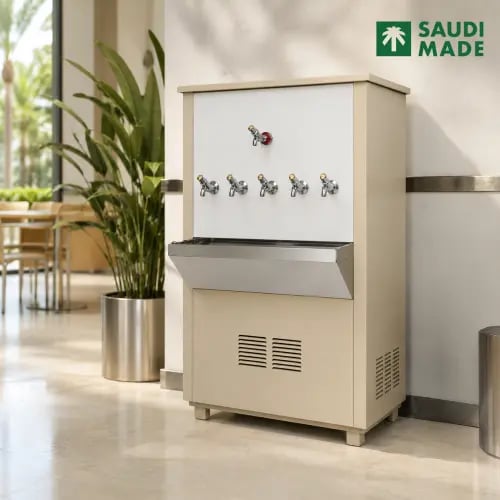 ماجنا برادة مياه تجارية, 200 لتر, 5 صنبور , صاج مجلفن, بيج - MWC020EGGS5NCS-V1