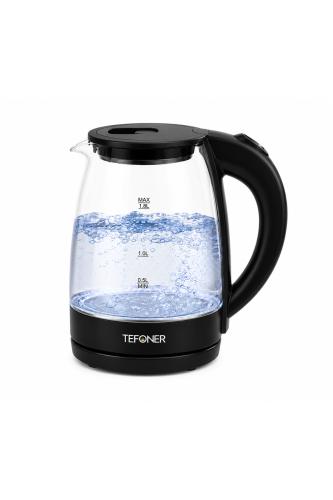 غلاية كهربائية TE-KE003 من الستانلس ستيل المقاوم للصدأ – غلاية مياه سريعة الغليان بتصميم أنيق ومقبض مريح لتحضير الشاي والقهوة والم...