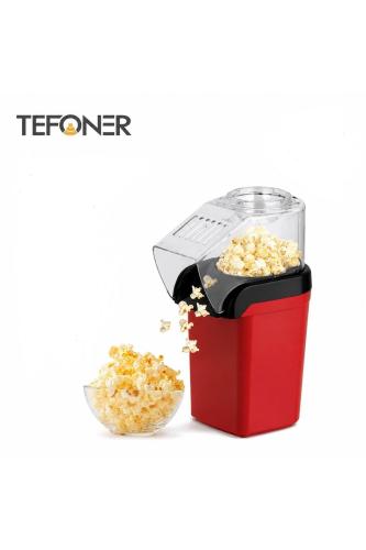 جهاز تحضير الفشار الكهربائي TEFONER باللون الأحمر...