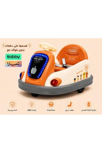 سيارة أطفال تصادمية للركوب – لعبة سيارة ترفيهية بتصميم جذاب وإضاءة LED للأطفال