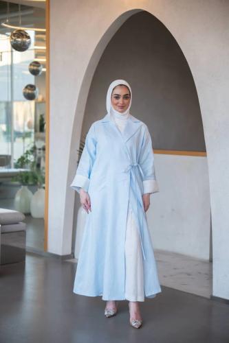 عباية لينن بربطة جانبية