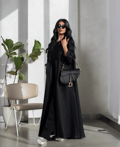 عباية لينن بليزر – Black Linen