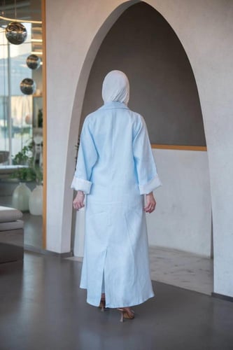 عباية لينن بربطة جانبية