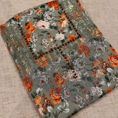 مخور حرير - ورود برتقالي