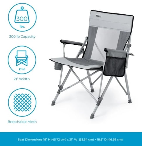 كرسي Mesh Hard من CORE رمادي -40105