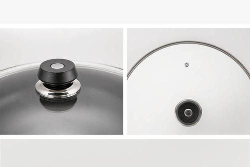 مقلاة مطلي تيفال مع غطاء زجاج 34 سم بي إن أسود HCW...