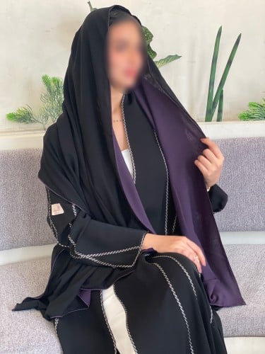 طرحة دبل فيس لون(بنفسجي+اسود)
