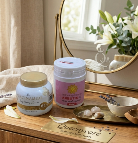 مجموعة النضارة الفائقة: كريم النياسيناميد وبودرة ا...