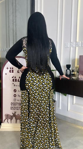 فستان مشجر اصفر