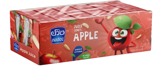 نادك عصير تفاح بدون سكر مضاف 125 مل * 18