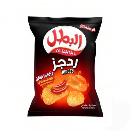 البطل بطاطس ردجز شطة حاره 155 جرام