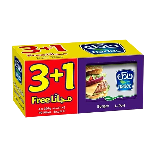 شرائح جبنة برجر 10 شرائح * 3+1مجانا - نادك
