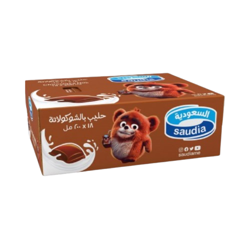 حليب السعودية شوكولاتة 18*200 مل