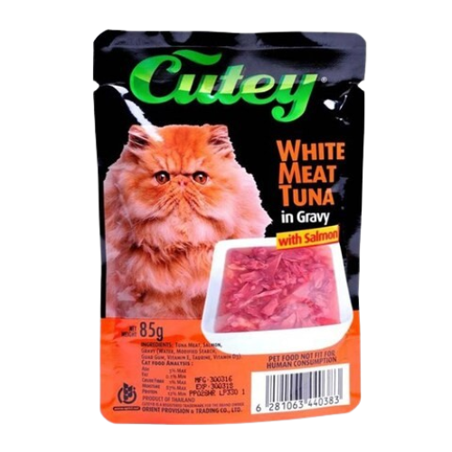 كيوتي اكل قطط لحم التونة البيضاء بالمرقه وسمك السل...