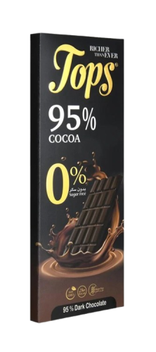 توبس شوكلاته 95% داكنة بدون سكر 50 جم