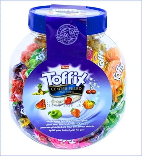 حلوى لينه توفي محشوه بطعم الفاكهه توفيكس من الفان...