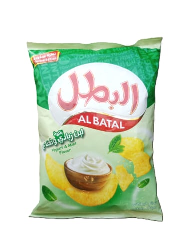 البطل بطاطس بنكهة اللبن والزبادي والنعناع 110 جرام