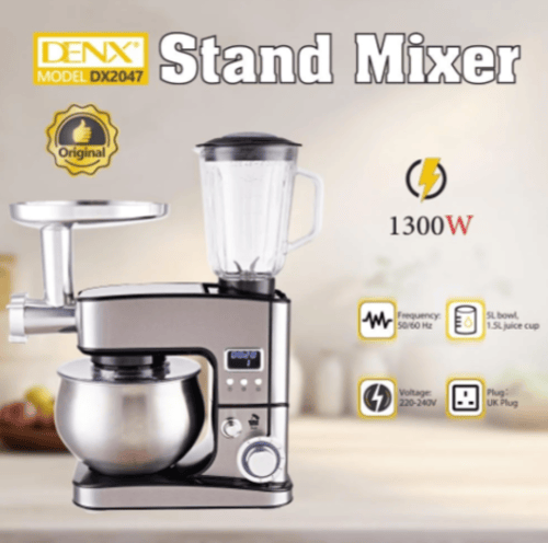 عجانة كهربائية ومحضر طعام وفرامة لحم 3 في 1 بسعة 5...