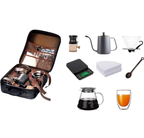 شنطة القهوة المختصة المتكاملة 12 في 1 شنطة تحضير ا...
