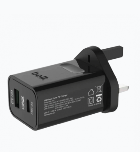 بيلك رأس شاحن بمنفذين USB و PD 20 واط BL-102