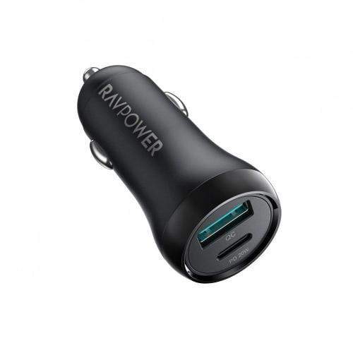 راف باور شاحن سياره 38 واط بتقنية PD ومنفذ يو اس ب...