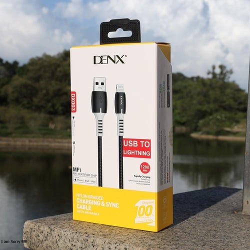 كابل شحن لايتنينج قماش منDENXبطول متر1