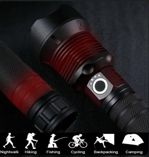 كشافp90كشاف ليد للرحلات عالي السطوع ببطاريتين شحن...