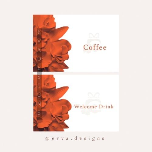 كروت مشروبات ترحيبيه ( قهوة - عصير- كابتشينو )