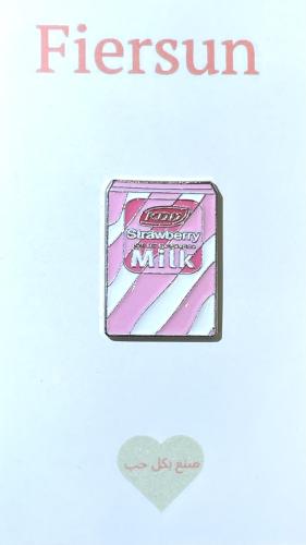 ستيكر معدني - حليب فراولة