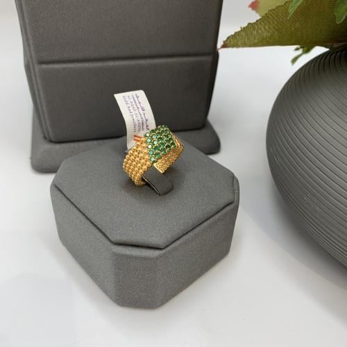 خاتم بحريني باللون الاخضر عيار 21