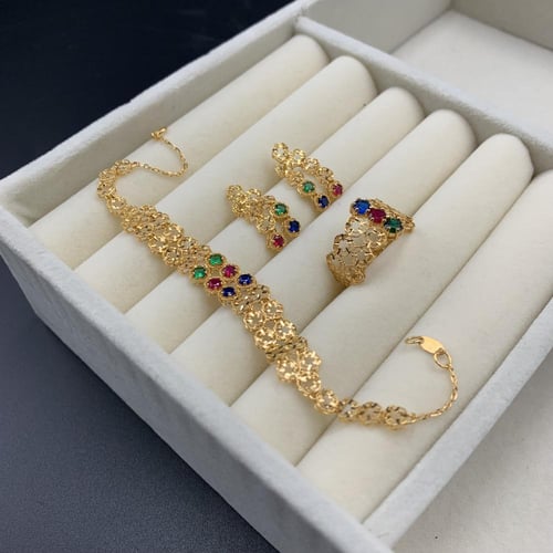 طقم بحريني عيار 21 ذهب صافي الوزن 25.53