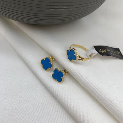 نص طقم إيطالي باللون الفيروزي عيار 18 الوزن 5.8