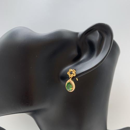 حلق بحريني عيار 21 باللون الاخضر الوزن 2.7