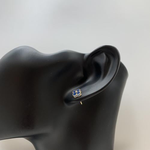 حلق ناعم باللون الأزرق عيار 18