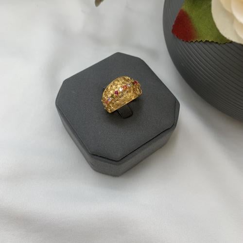 خاتم بحريني عيار 21 تصميم الألماس